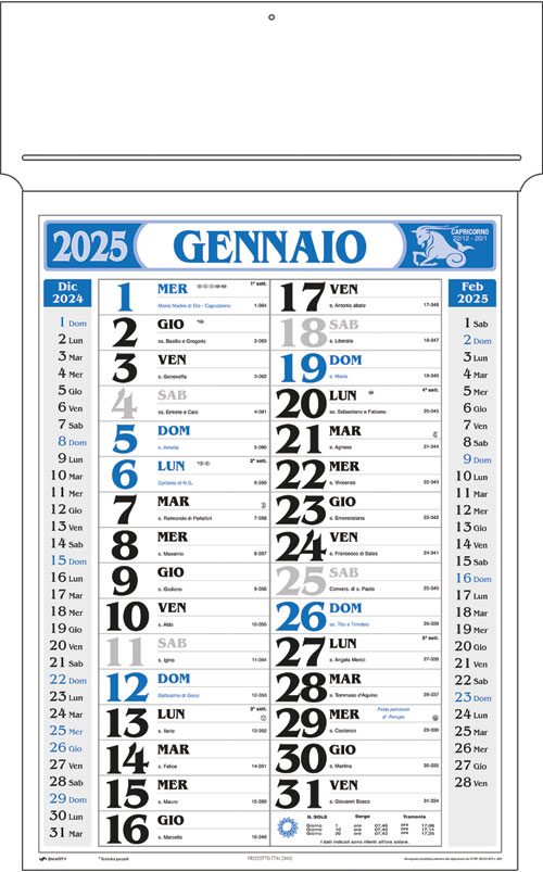 Calendario Girafoglio Rotax Blu