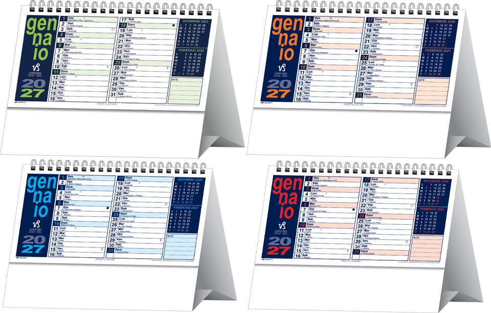 Calendari Spiralati da banco Portoghese