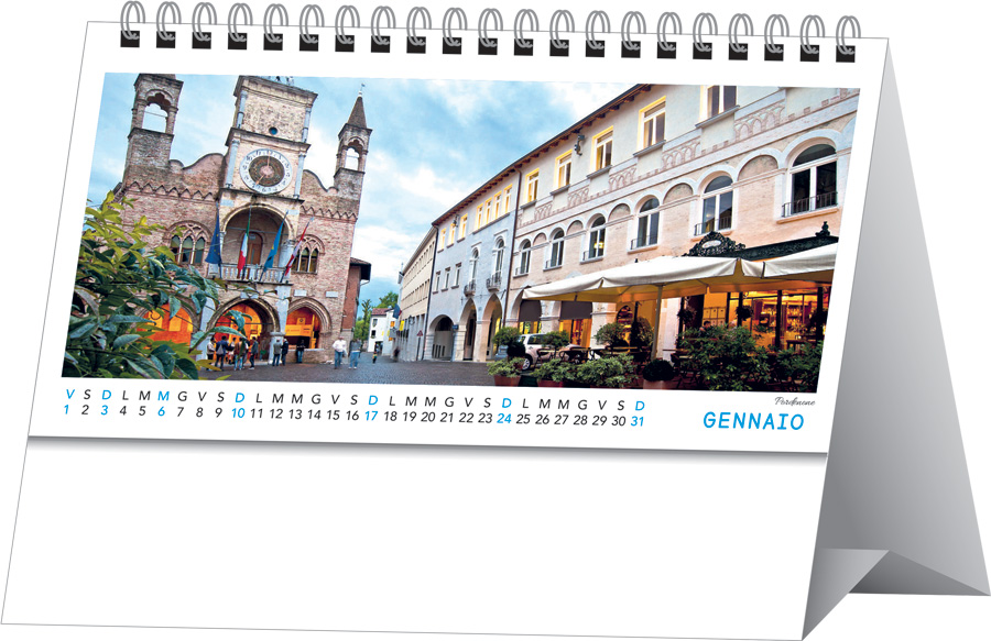 Calendario da tavolo con spirale Paesaggi e città