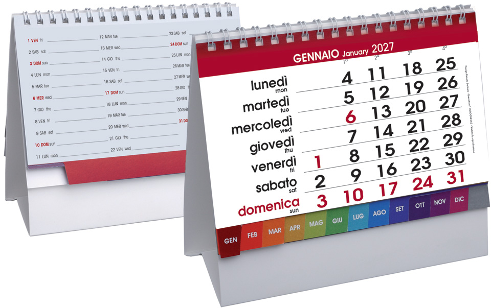 Calendario Desk con mesi fustellati
