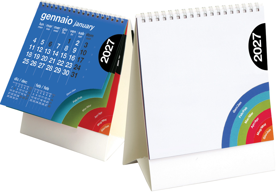 Calendario Special Desk con mesi fustellati