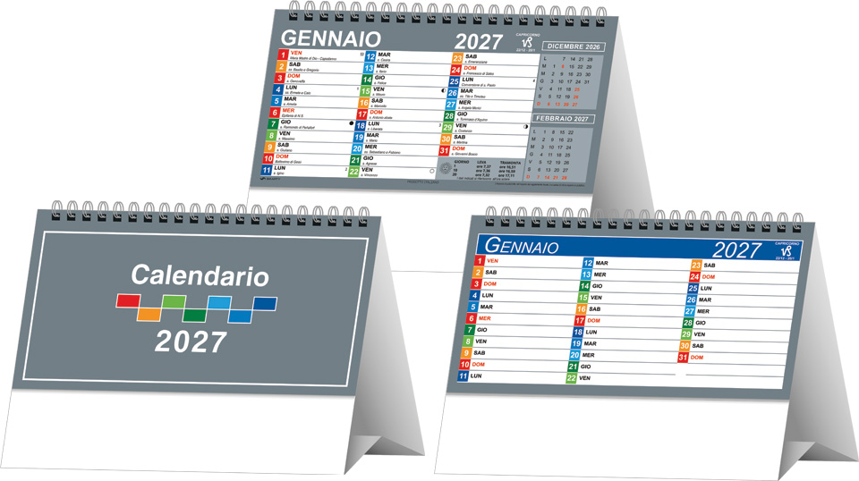 Calendari Spiralati da tavolo Arcobaleno