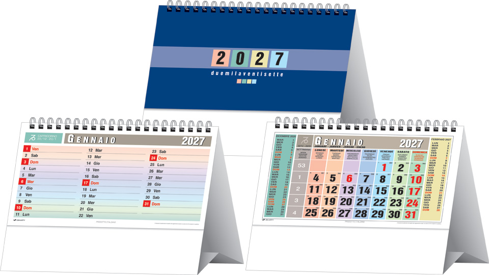 Calendari Spiralati da tavolo Muliticolor