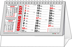 Calendario Spiralato da tavolo Alpi Rosso
