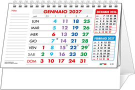 Calendario spiralato da tavolo Giotto Rosso