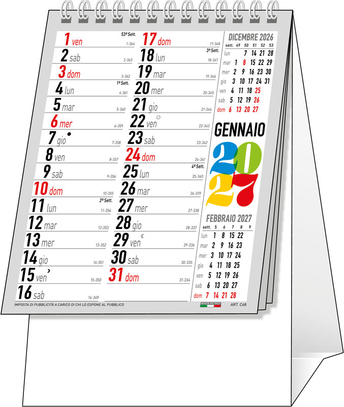 Calendario da tavolo con spirale Sweden