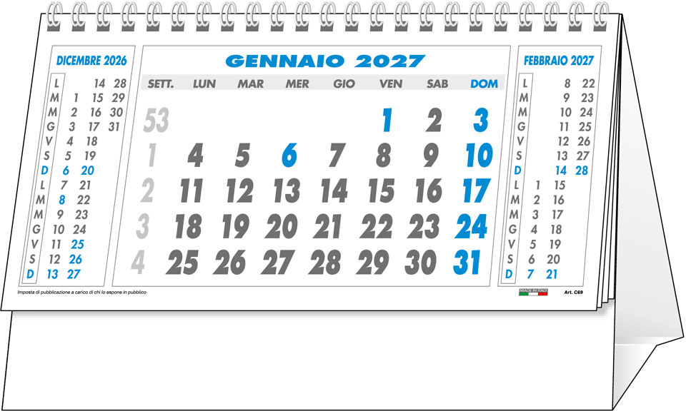 Calendario Spiralato da tavolo Universo