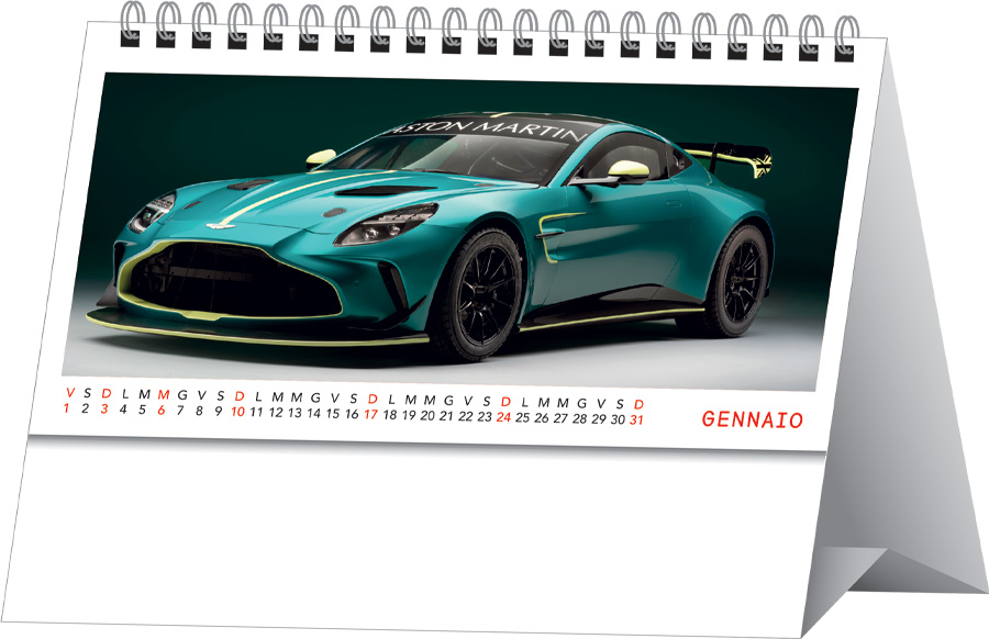 Calendario da tavolo con spirale Auto Sportive