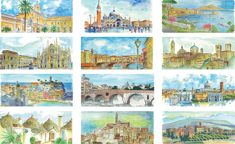 Calendari da banco Città d'Italia