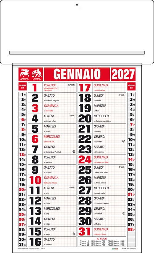 Calendario Girafoglio Alaska