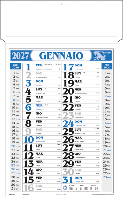 Calendario Girafoglio Rotax Blu