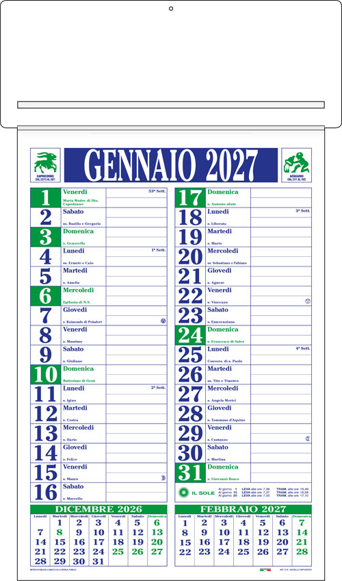 Calendario Girafoglio California Blu