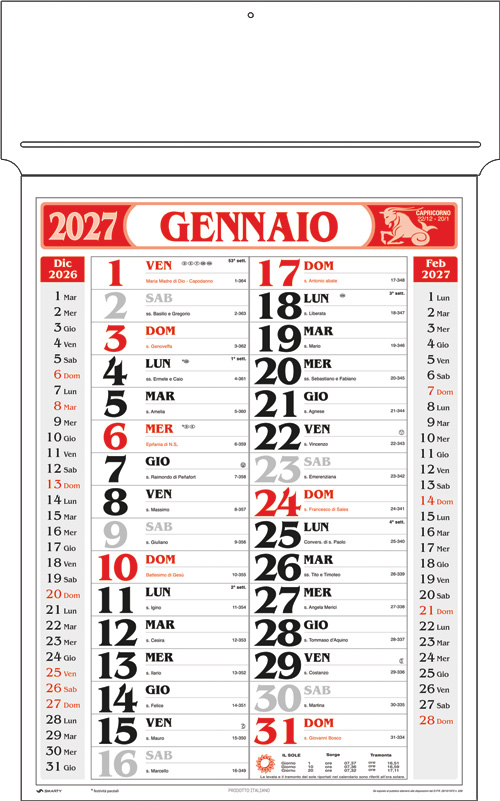 Calendario Girafoglio Rotax Rosso