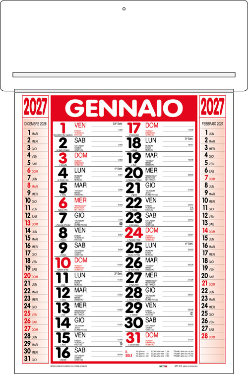 Calendario Girafoglio Twister Rosso