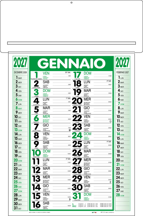 Calendario Girafoglio Twister Blu