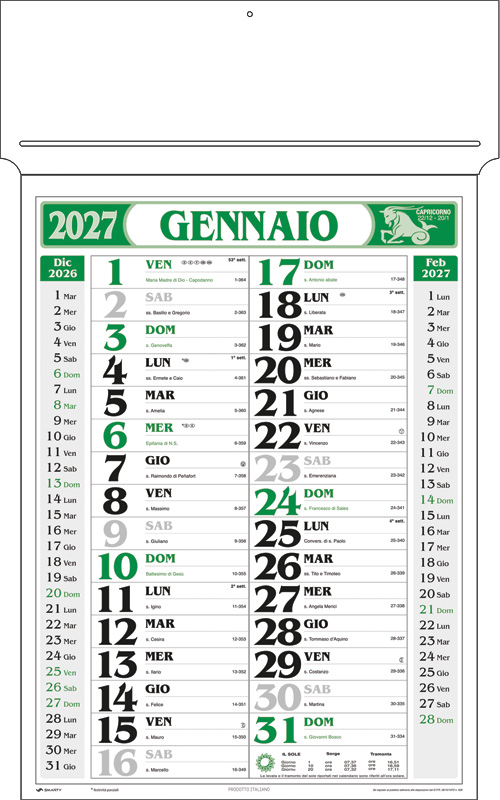 Calendario Girafoglio Rotax Verde