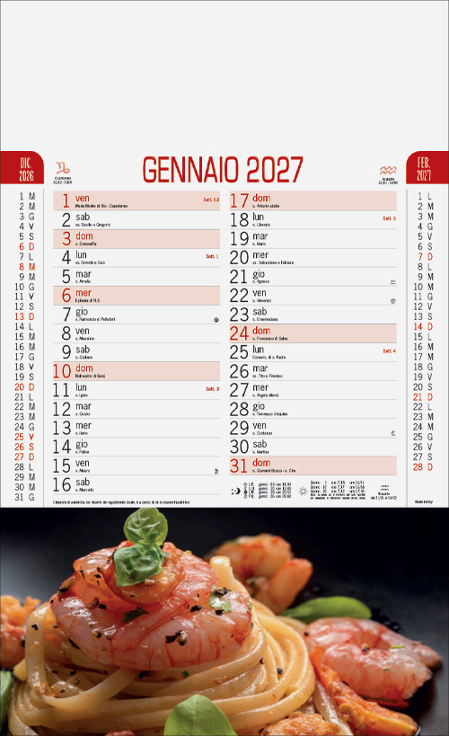 Calendario Gastronomia
