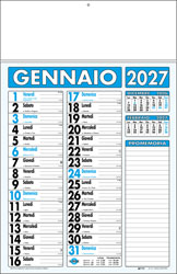 Calendario con listello metallico Canova Blu