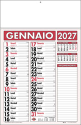Calendario con listello metallico Canova Bordeaux