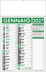 Calendario con listello metallico Canova Verde