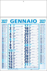 Calendario con listello metallico Emilia Blu