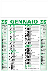 Calendario con listello metallico Emilia Verde