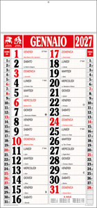 Calendario con listello metallico Snake Rosso