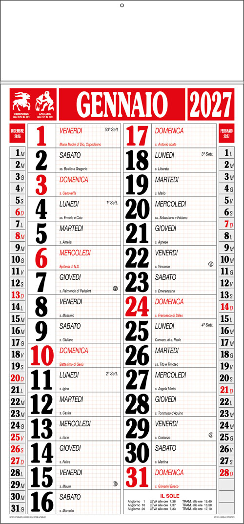 Calendario con listello metallico Snake Verde