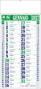Calendario con listello metallico Snake Verde