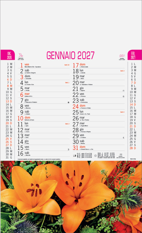 Calendario fiori