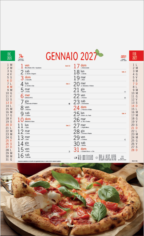 Calendario Pizza