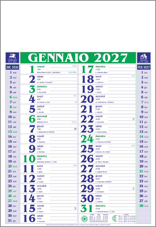 Calendario da muro Fruitful