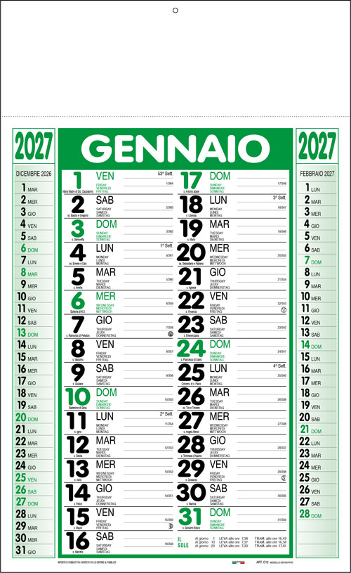 Calendario olandese Cervino Verde