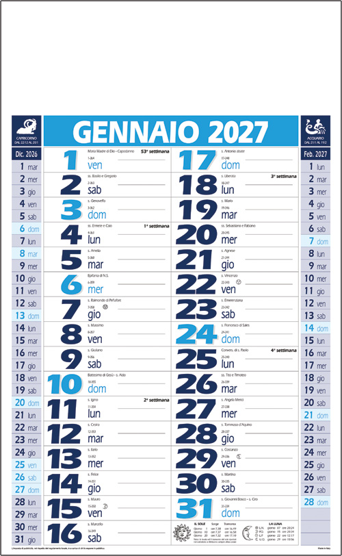 Calendario olandese Tris Rosso