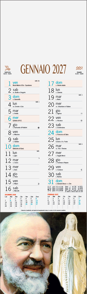 Calendario Padre Pio