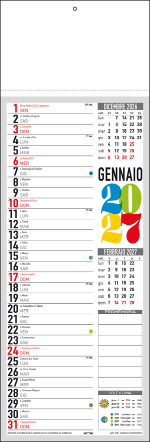 Calendarietto da muro