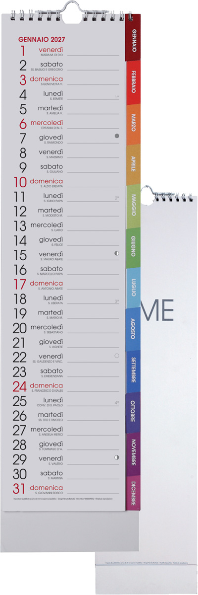Calendario spiralato da muro Time