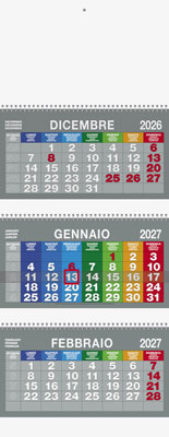 Calendario trittico spiralato America